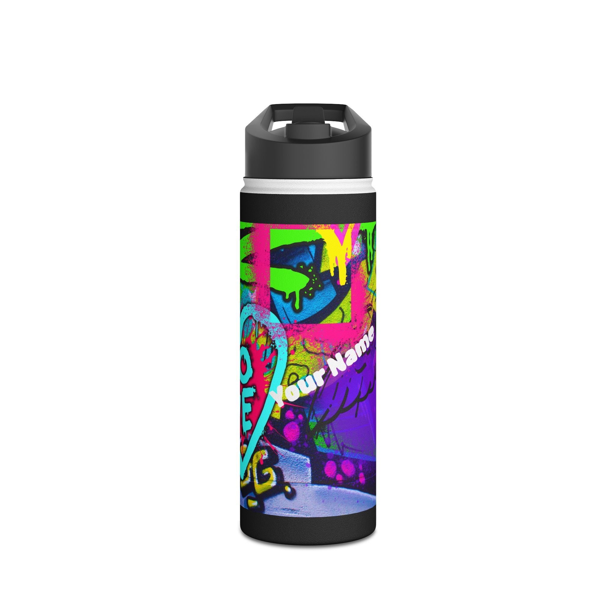 Steel Water Bottle Personalized Stainless  Graffiti coordinate