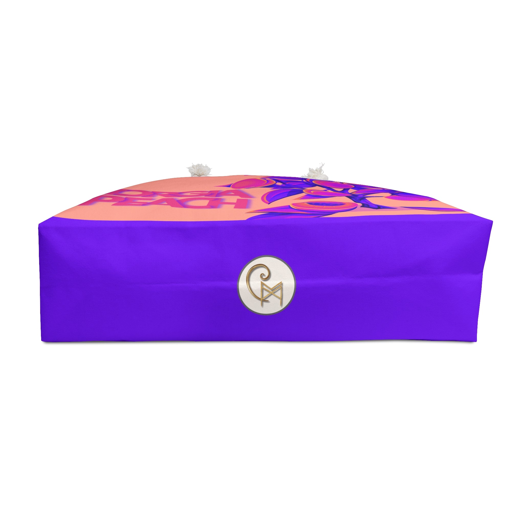 Georgia Peach Map Tote — Oversized 24"x13" Rope-Handle Beach Tote