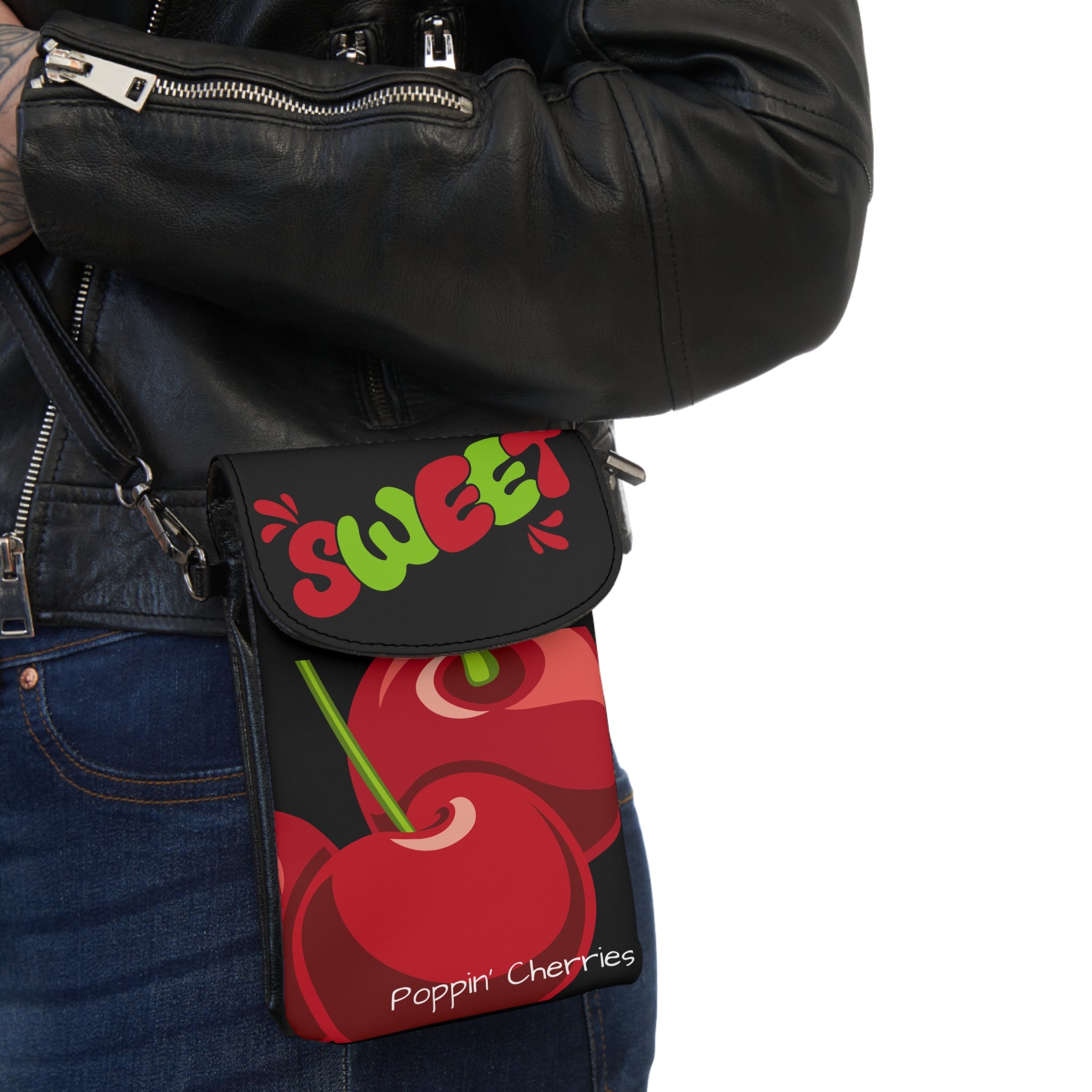 Poppin Cherry Phone Wallet — Cute Cherry Crossbody Pouch