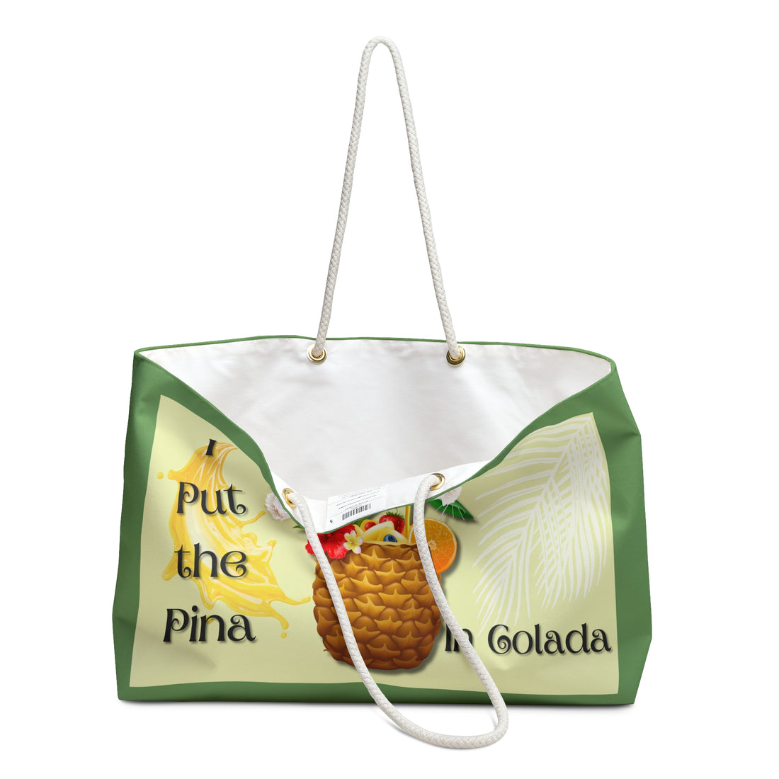 CM Pina Colada Tote — Oversized 24"x13" Rope-Handle Beach Bag