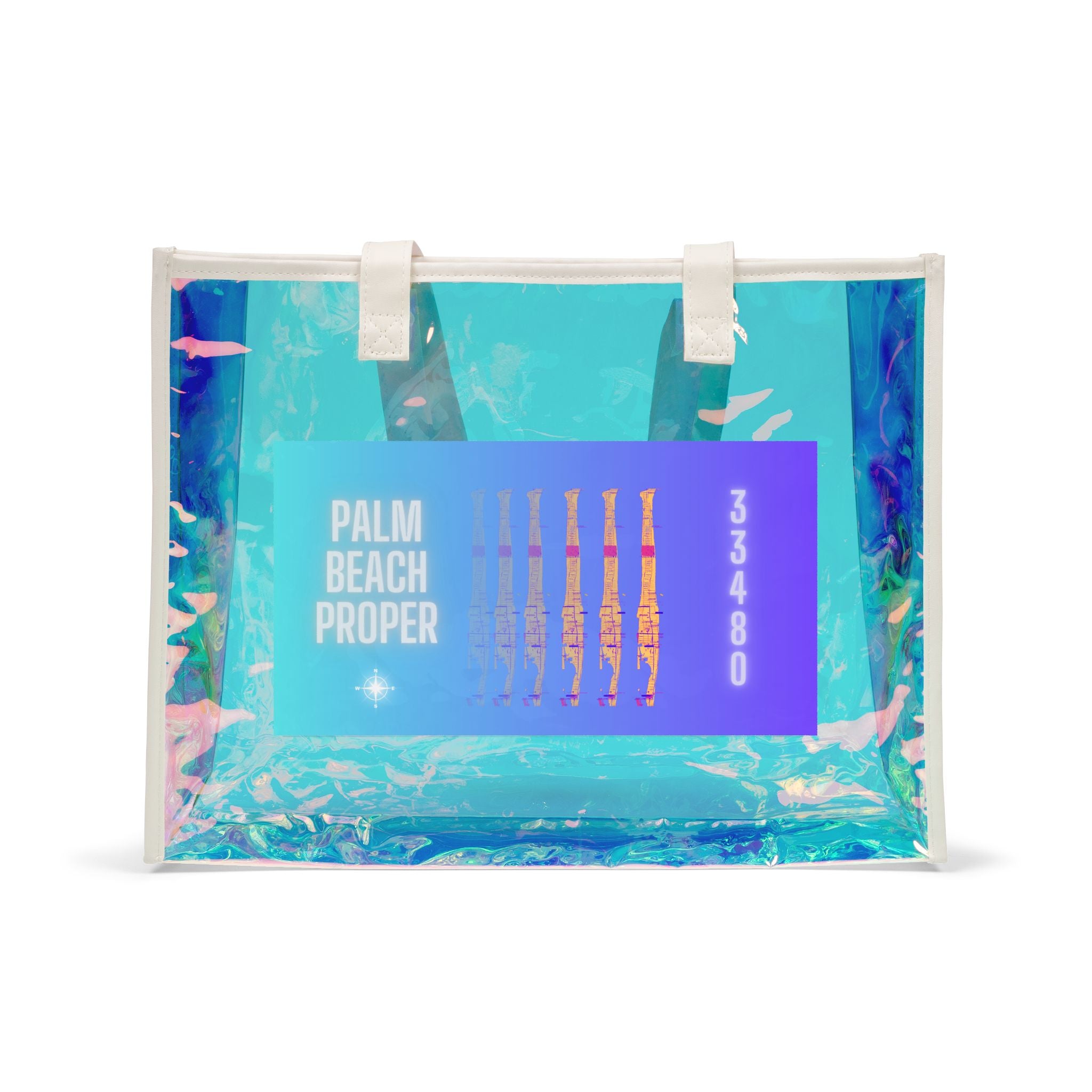 Holographic Beach Tote Bag | Iridescent Summer Carryall