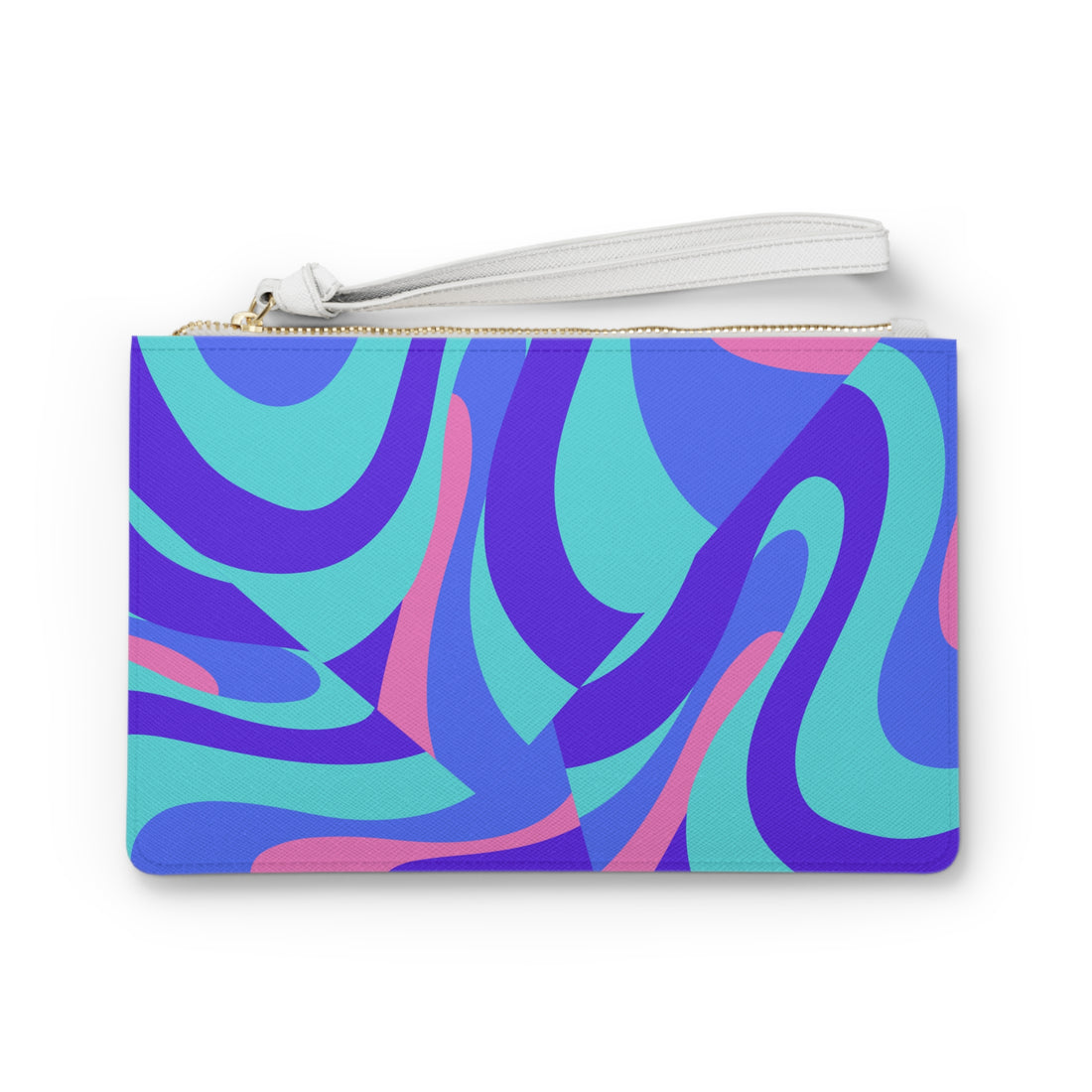 Purple Aqua Clutch Bag — Chic Saffiano Clutch