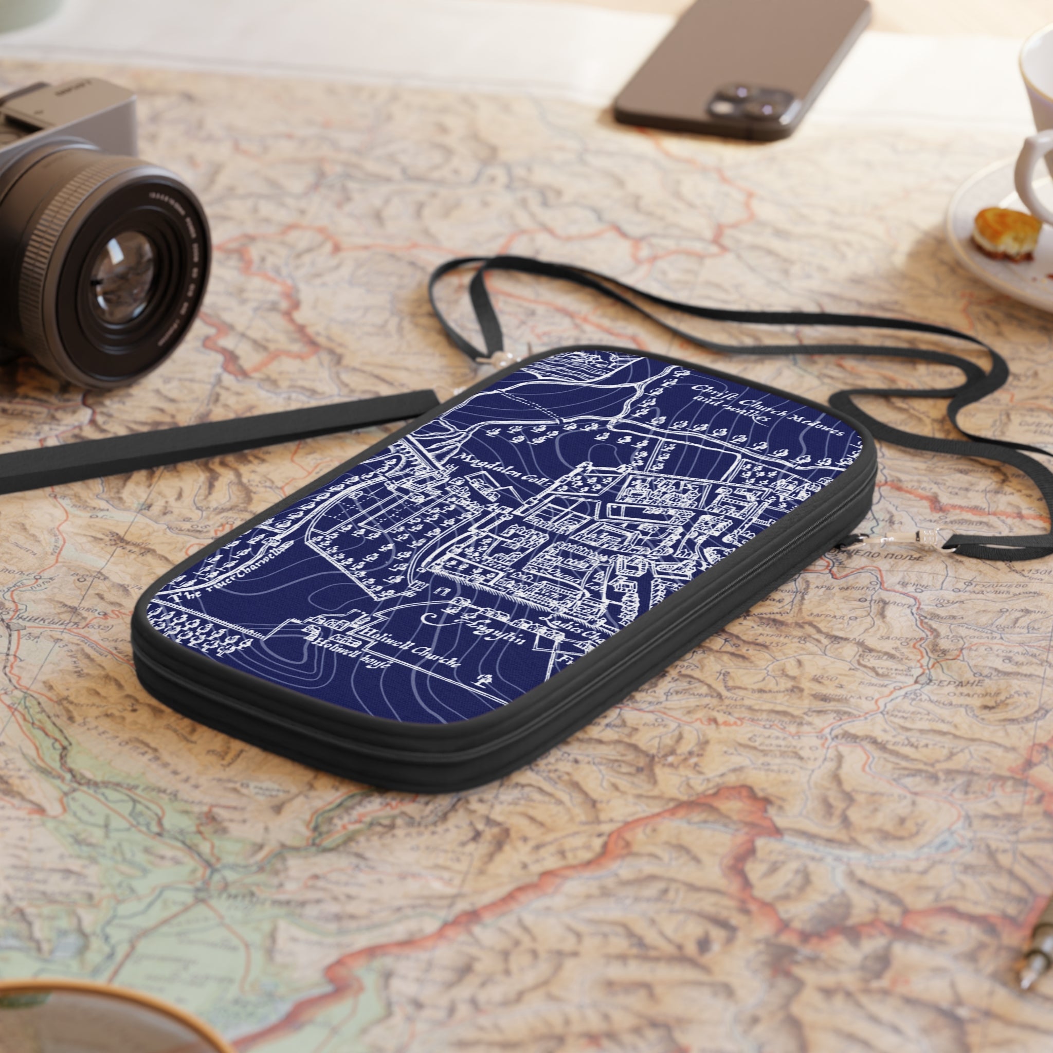 Map Passport Wallet Navy Blue | Travel Organizer, Adventure Essential