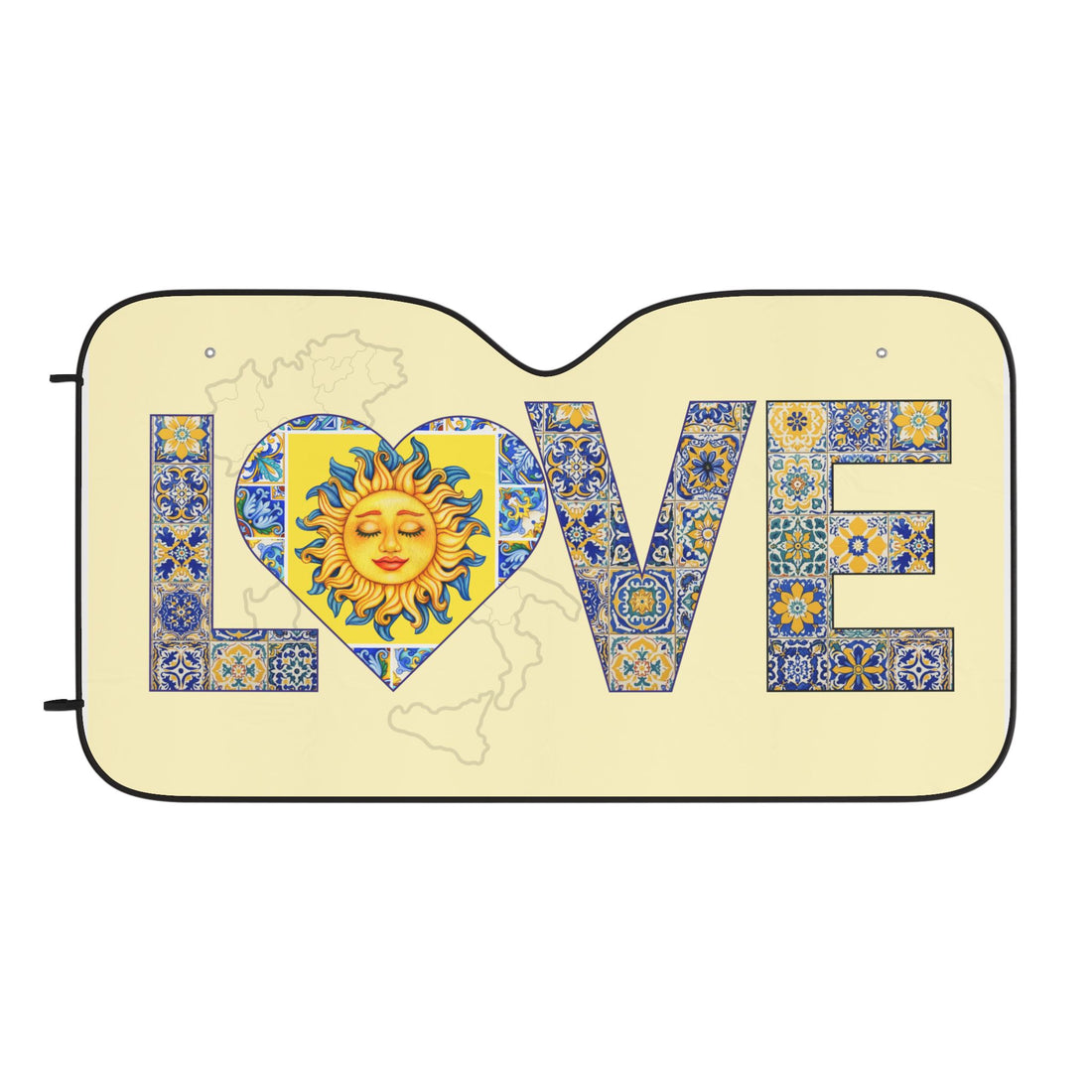 Italian Tile Love Car Sun Shades — UV Protection Shade
