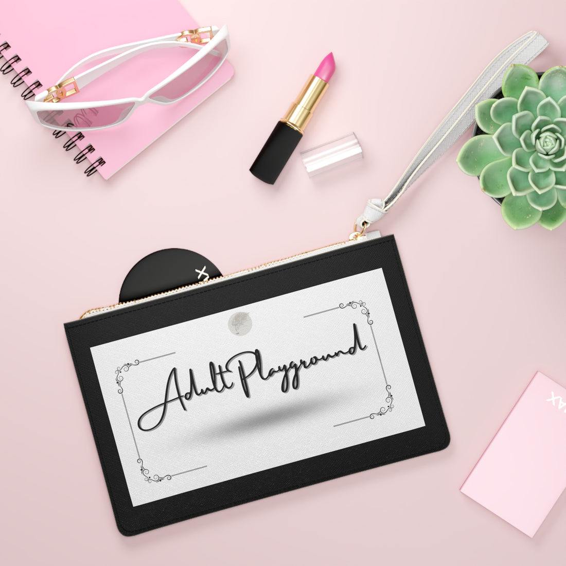 PB Playground Clutch Bag — Map & Playful Print Wristlet