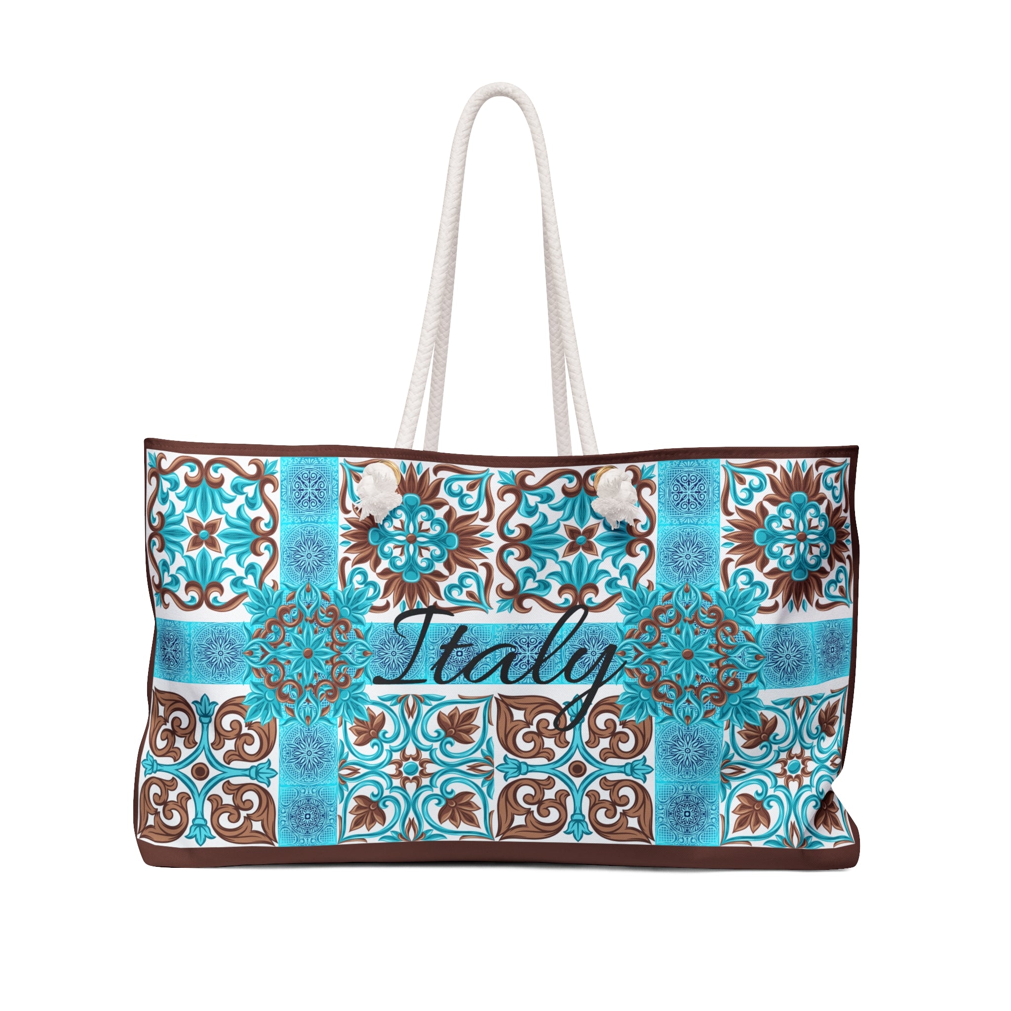CM Italian Teal Tote – Oversized Canvas Weekender Bag