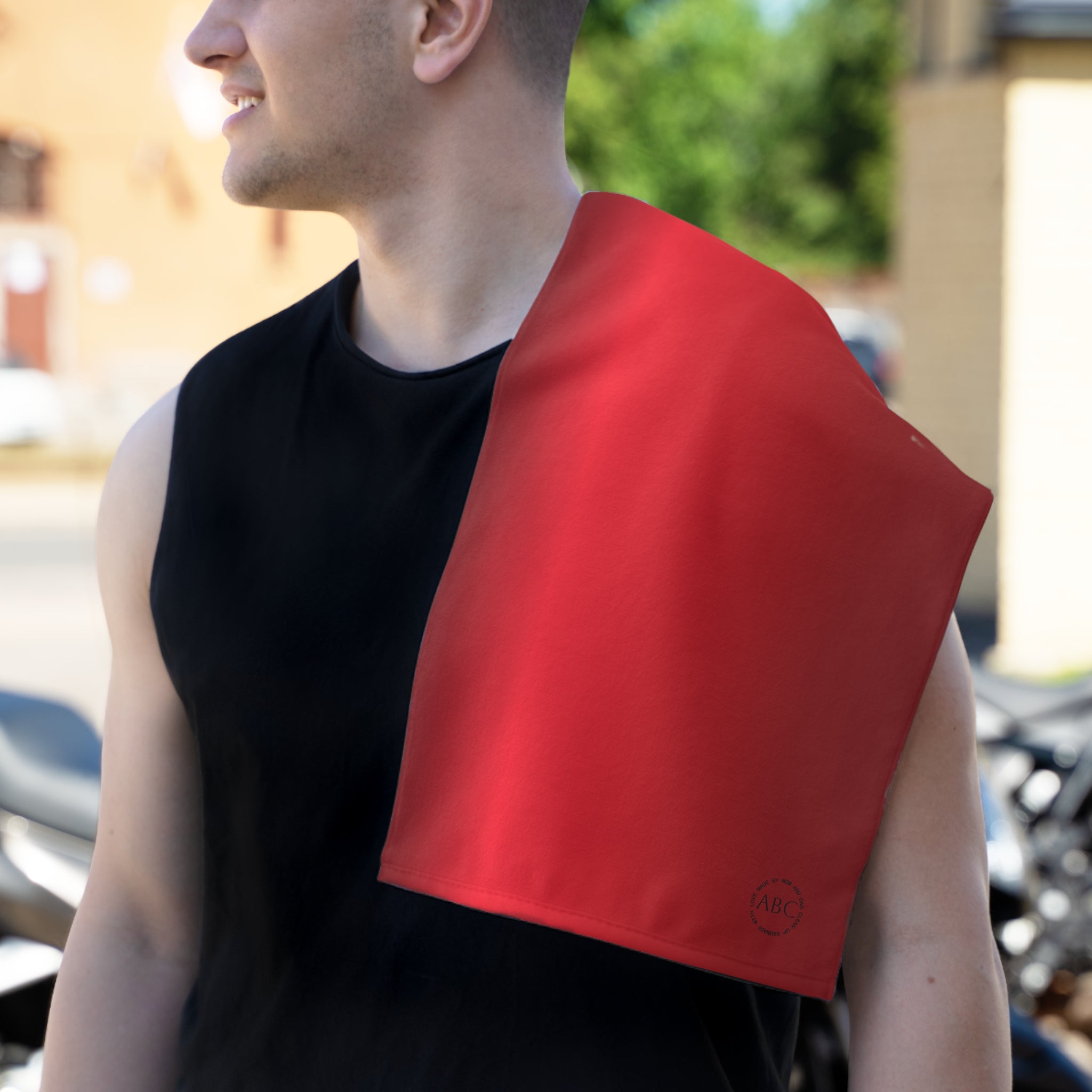 Red Satin Scarf Burp Cloth – Elegant Red Look Satin Accessory