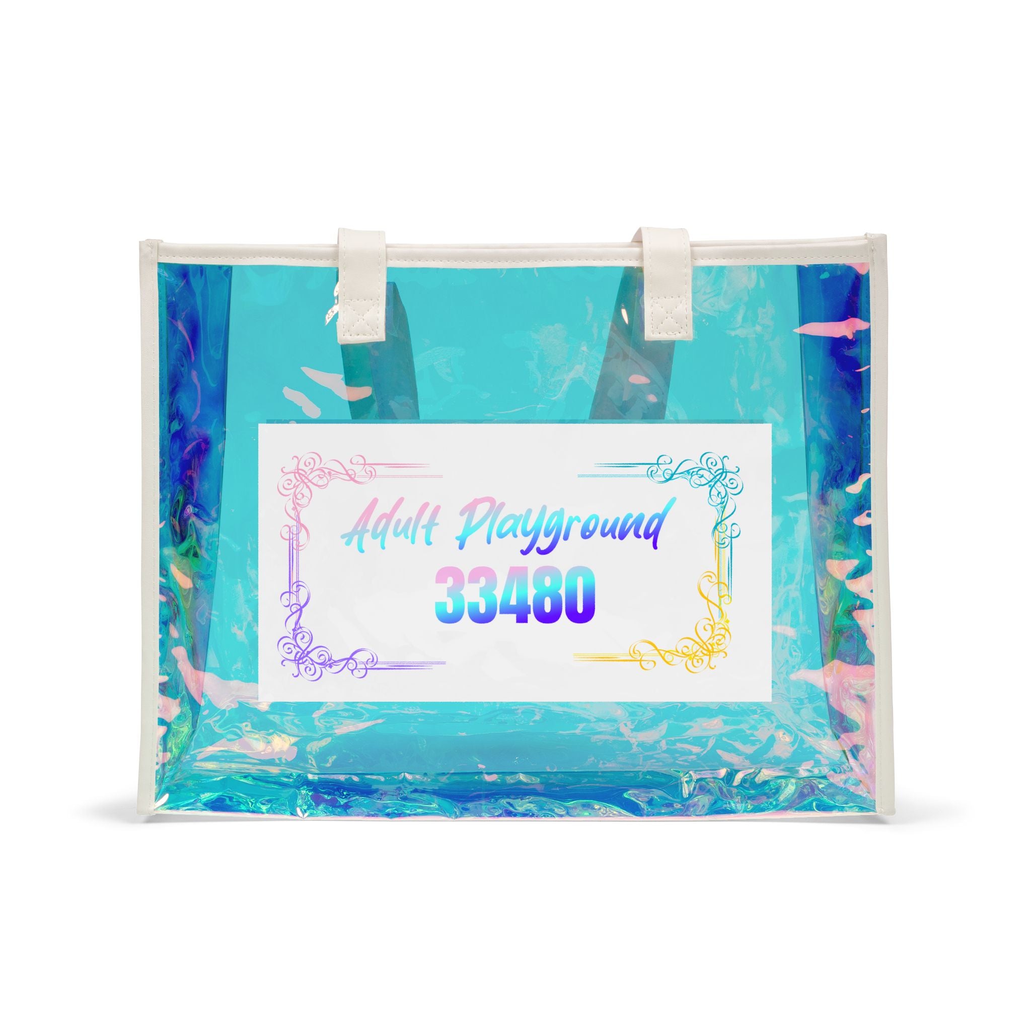 Holographic Beach Tote Bag | Iridescent Summer Carryall