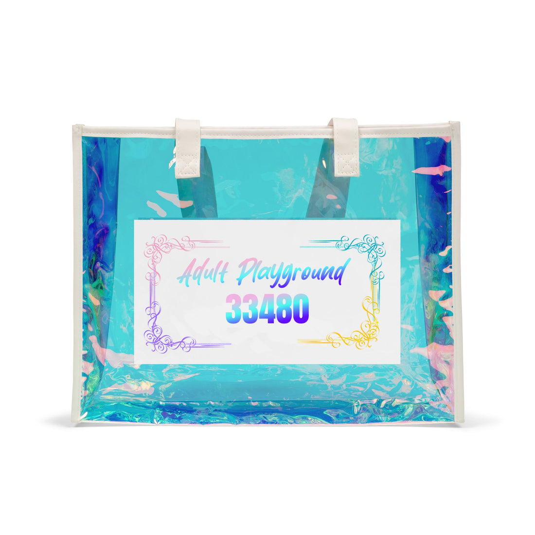 Holographic Beach Tote Bag | Iridescent Summer Carryall