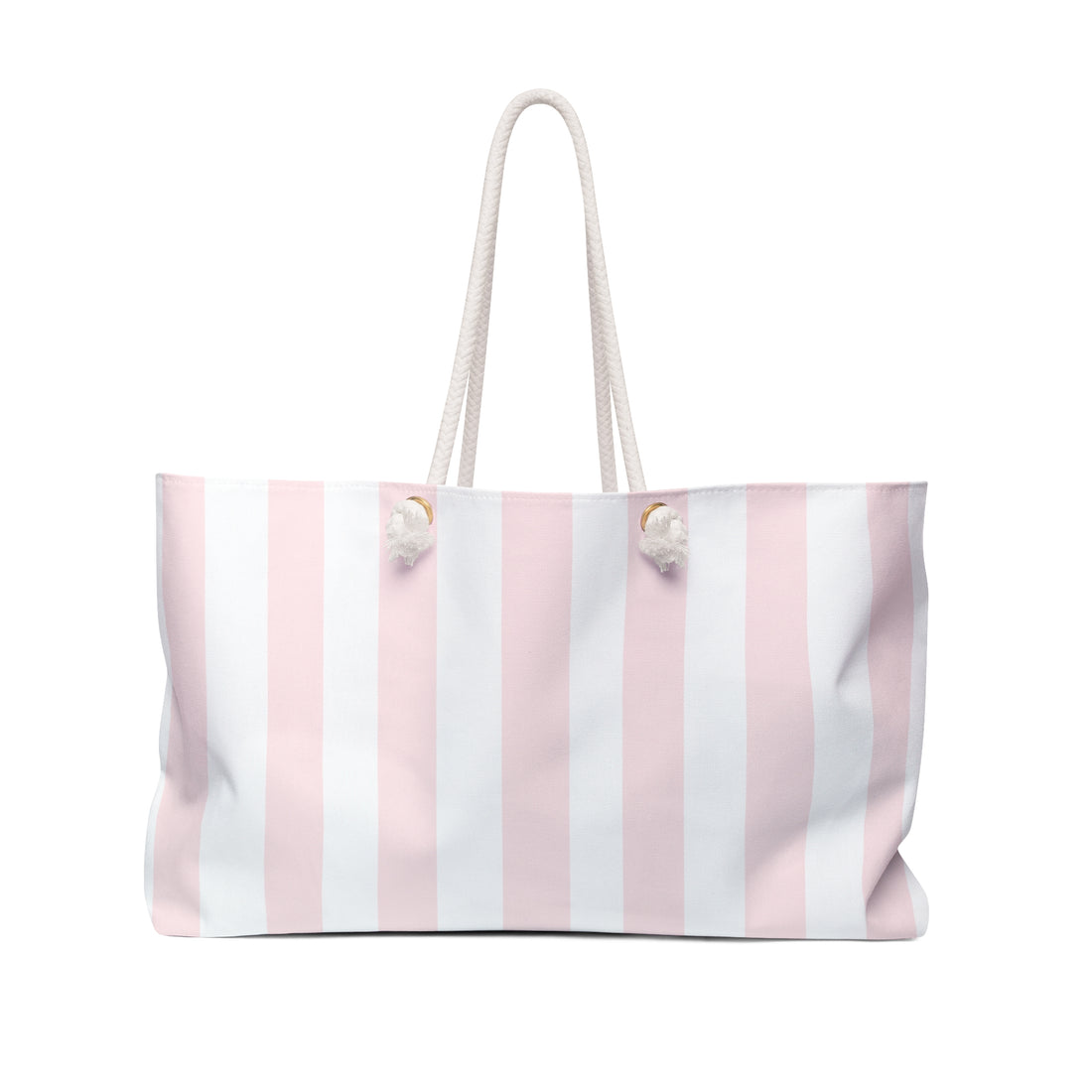 CM Pink Stripe Tote – Oversized Canvas Weekender Bag