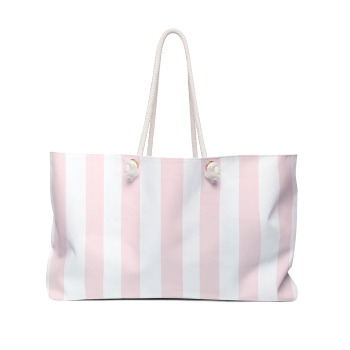 CM Pink Stripe Tote – Oversized Canvas Weekender Bag
