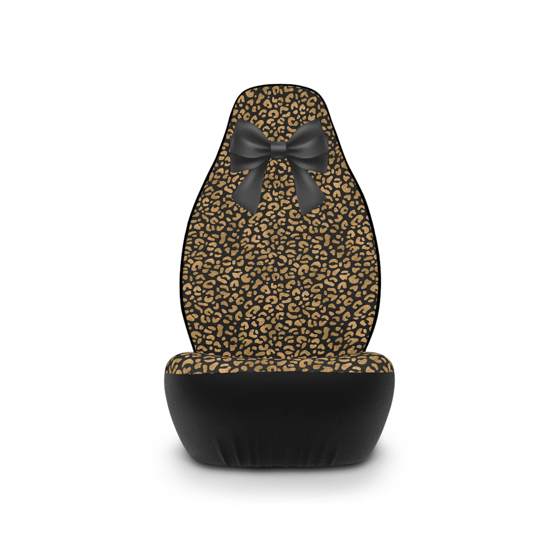 Leopard Bow Car Seat Covers — Chic Animal Print Auto Seat Protector
