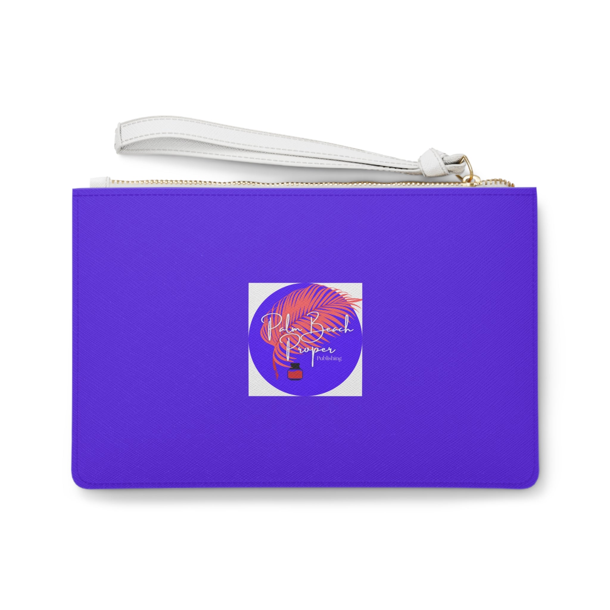 Purple Aqua Clutch Bag — Chic Saffiano Clutch