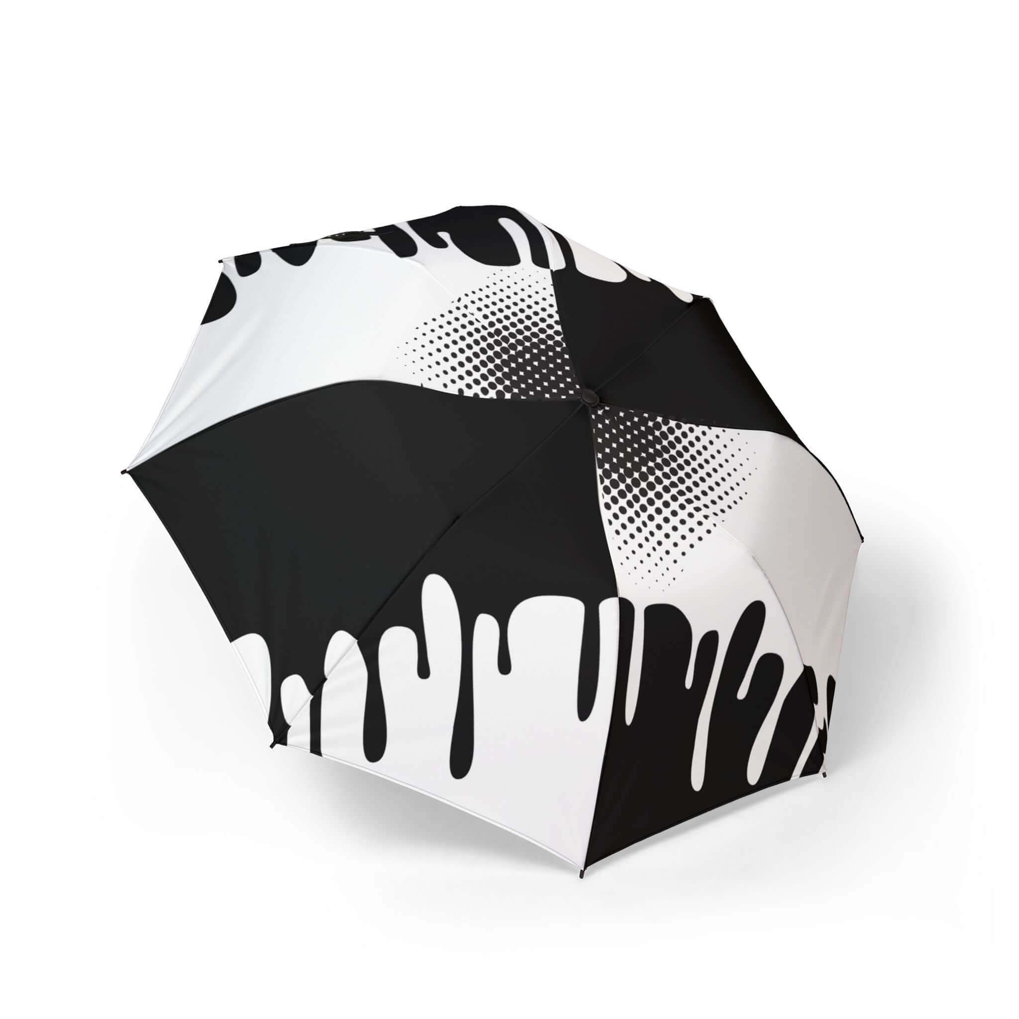 Chic Drip Umbrella - Stylish Foldable Umbrella for Rainy Days, Black and White Design, Gift for Her, Trendy Accessory, Everyday Use, [...] – Accessories by Cre8ive Masters