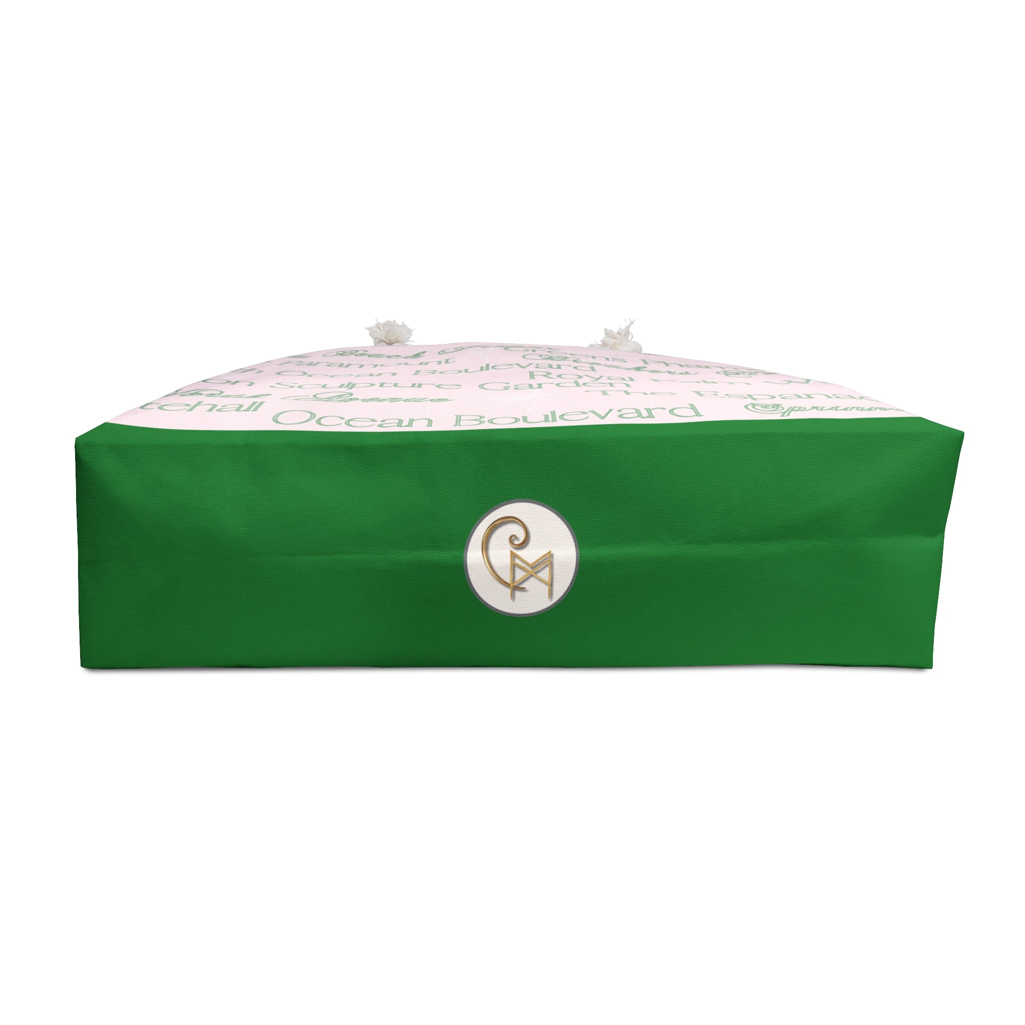 CM Pink and Green Palm Beach Tote – Oversized Canvas Bag