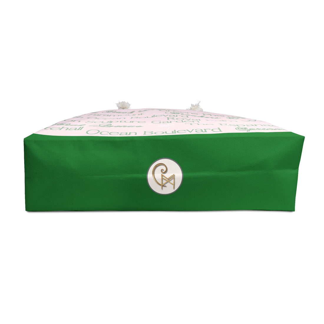 CM Pink and Green Palm Beach Tote – Oversized Canvas Bag