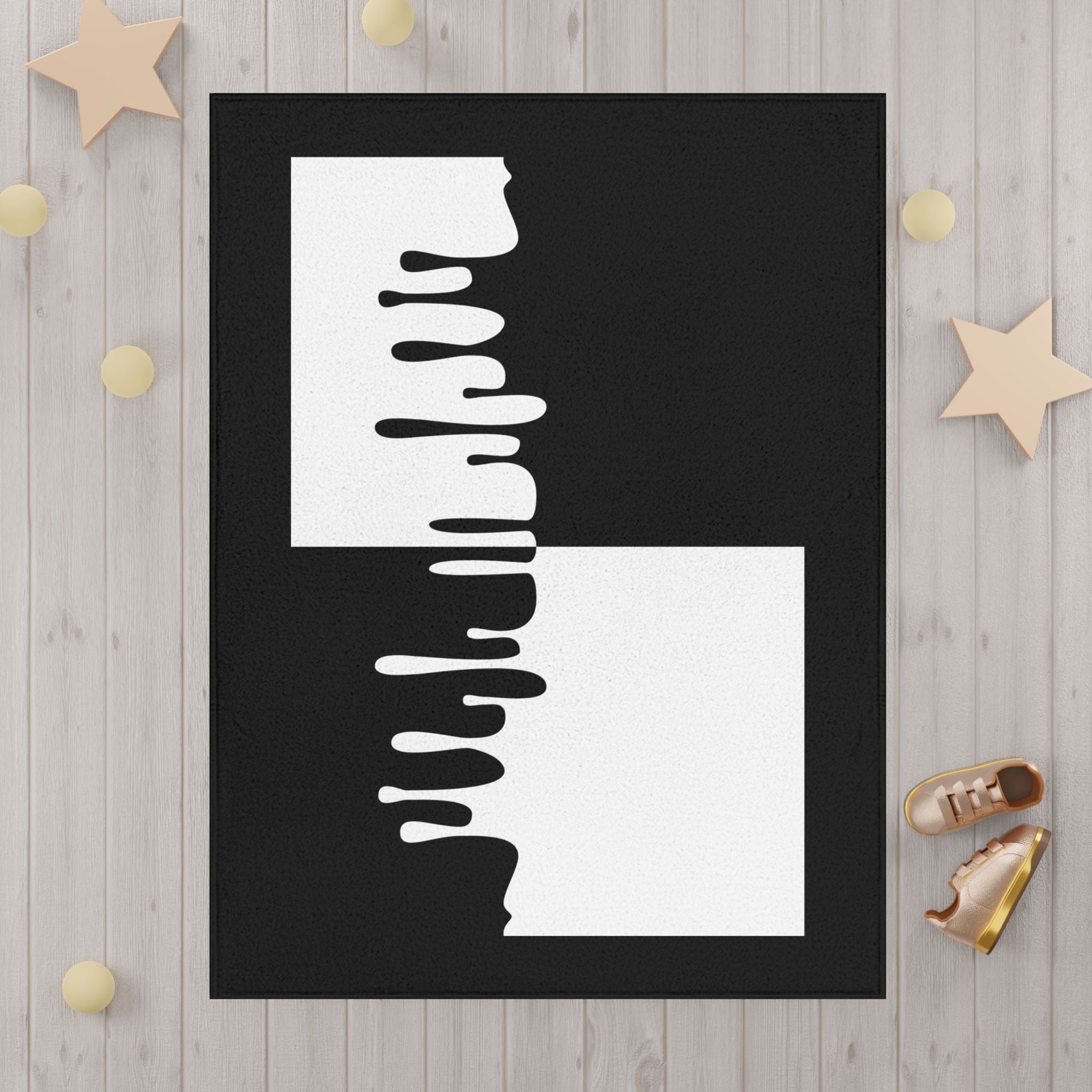 Modern Drip Pattern Toddler Blanket, Cozy Nursery Decor