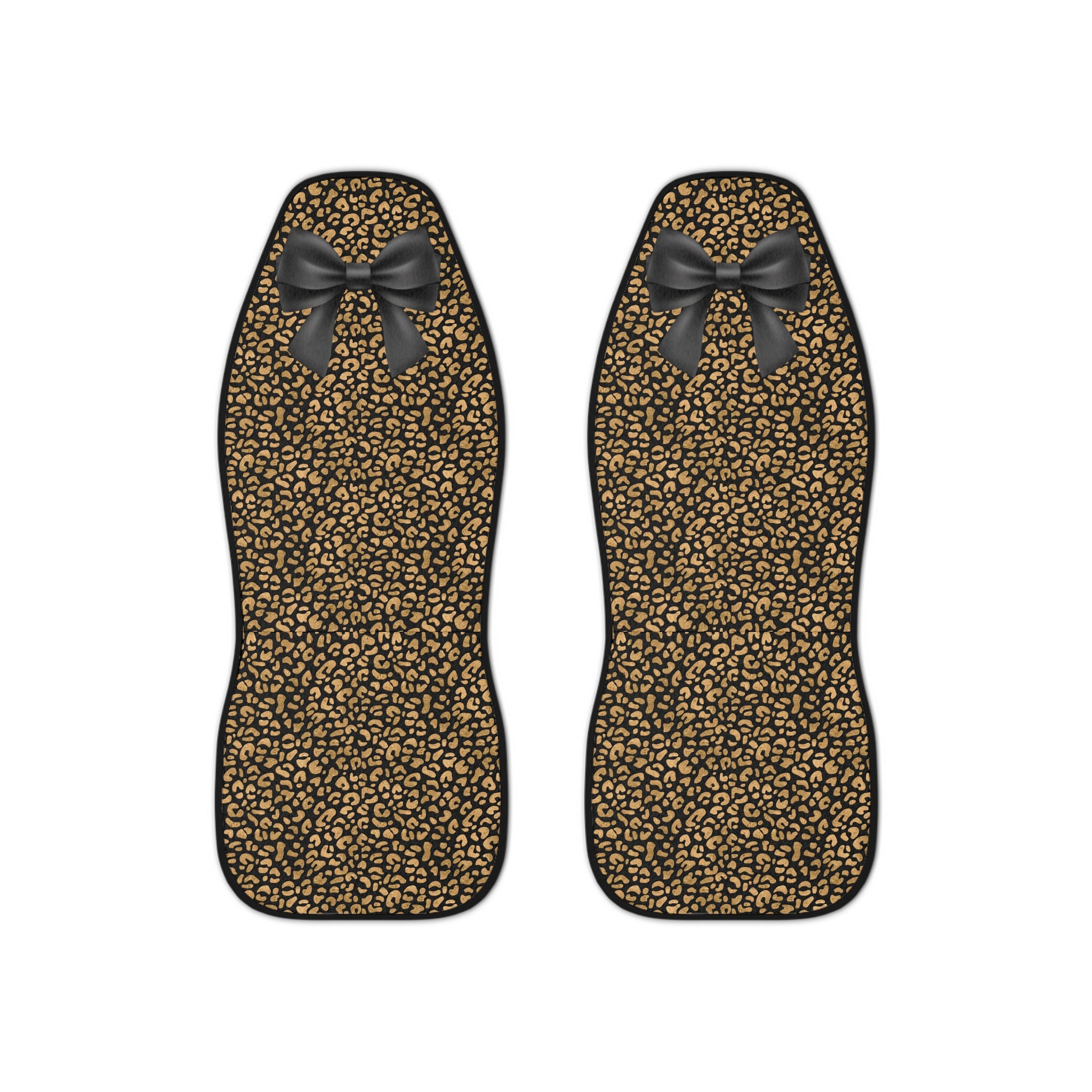 Leopard Bow Car Seat Covers — Chic Animal Print Auto Seat Protector