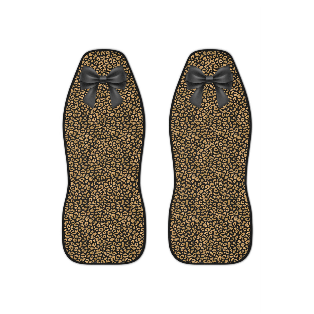 Leopard Bow Car Seat Covers — Chic Animal Print Auto Seat Protector