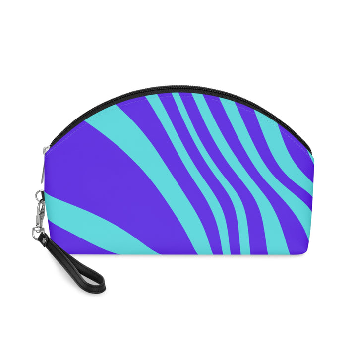 Makeup Bag Purple/aqua stripe