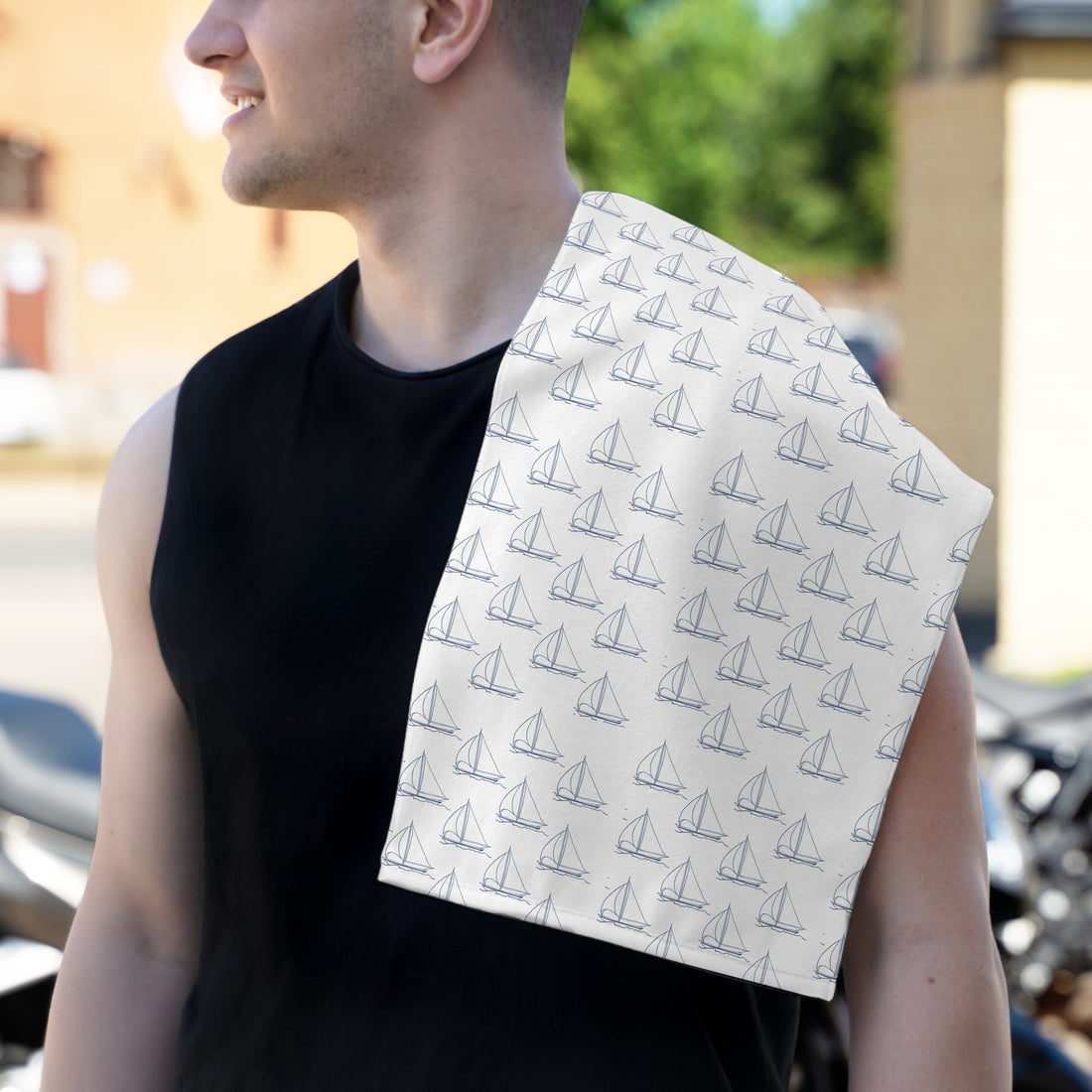 Nautical Burp Cloth, two sided, cotton/poly helps prevent leaks